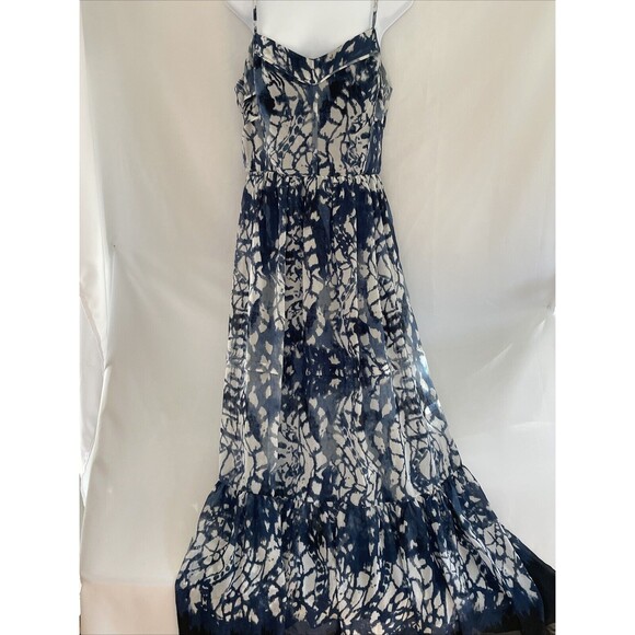 Betsey Johnson Maxi Abstract‎ Boho Print Dress Dark Navy, Strappy sleeveless 12 - Picture 4 of 16